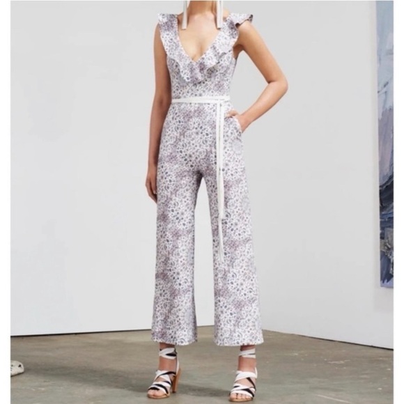 Zimmermann Linen Playsuit Floral Empire‎ Flute - Picture 4 of 16